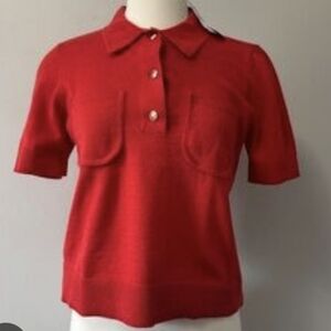 MICHAEL Michael Kors Persimmon 1/4 Front Button ShortSleeve Polo Sweater Size XL